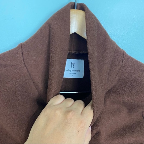 Dudley Stephens Cobble Hill Turtleneck Brown Sz Small Turtleneck Fleece Sweater - Picture 2 of 5